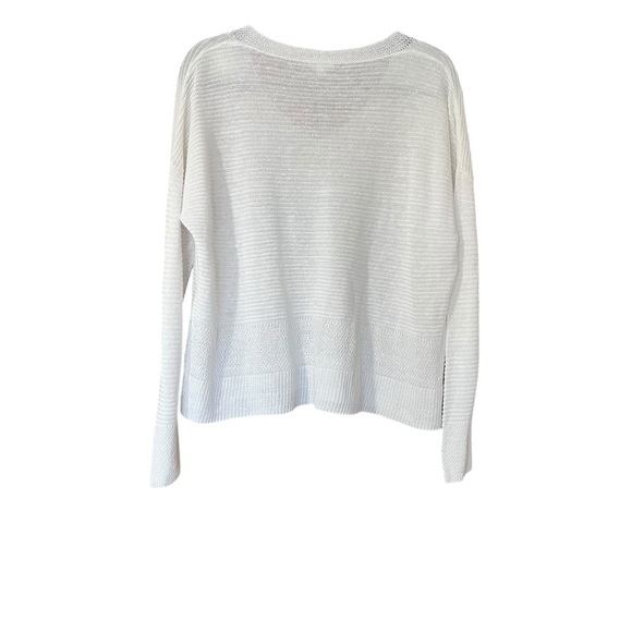 Eileen Fisher 100% Organic Linen Women's White V-Neck Top‎ Size Medium - Picture 2 of 4